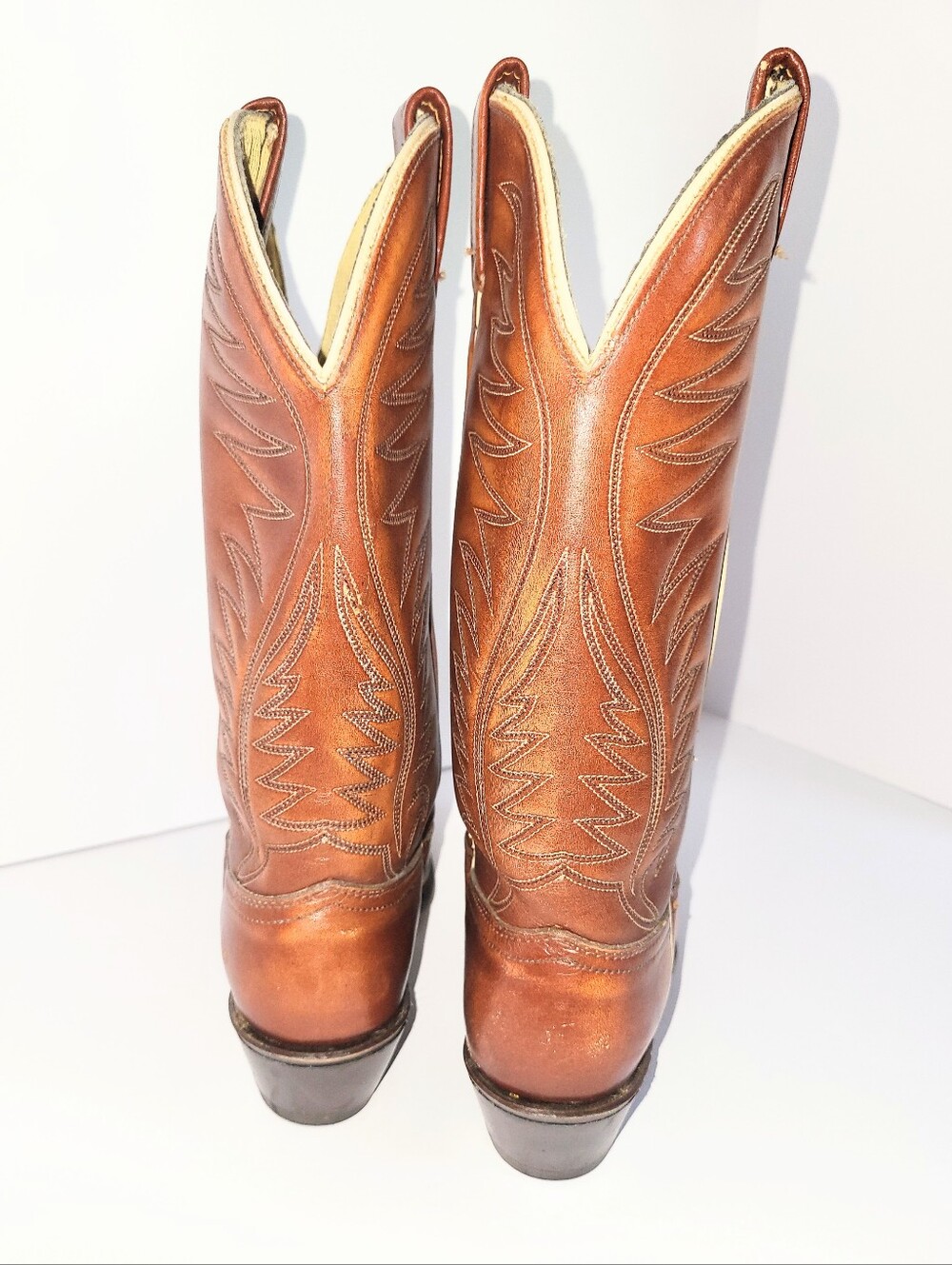 Vintage acme Cowboy Boots 1970's Genuine Leather Western Flame 7 C - Picture 5 of 16